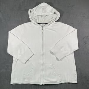 Tommy Hilfiger Hoodie White Women’s XL Full Zip Knit Sweater Casual